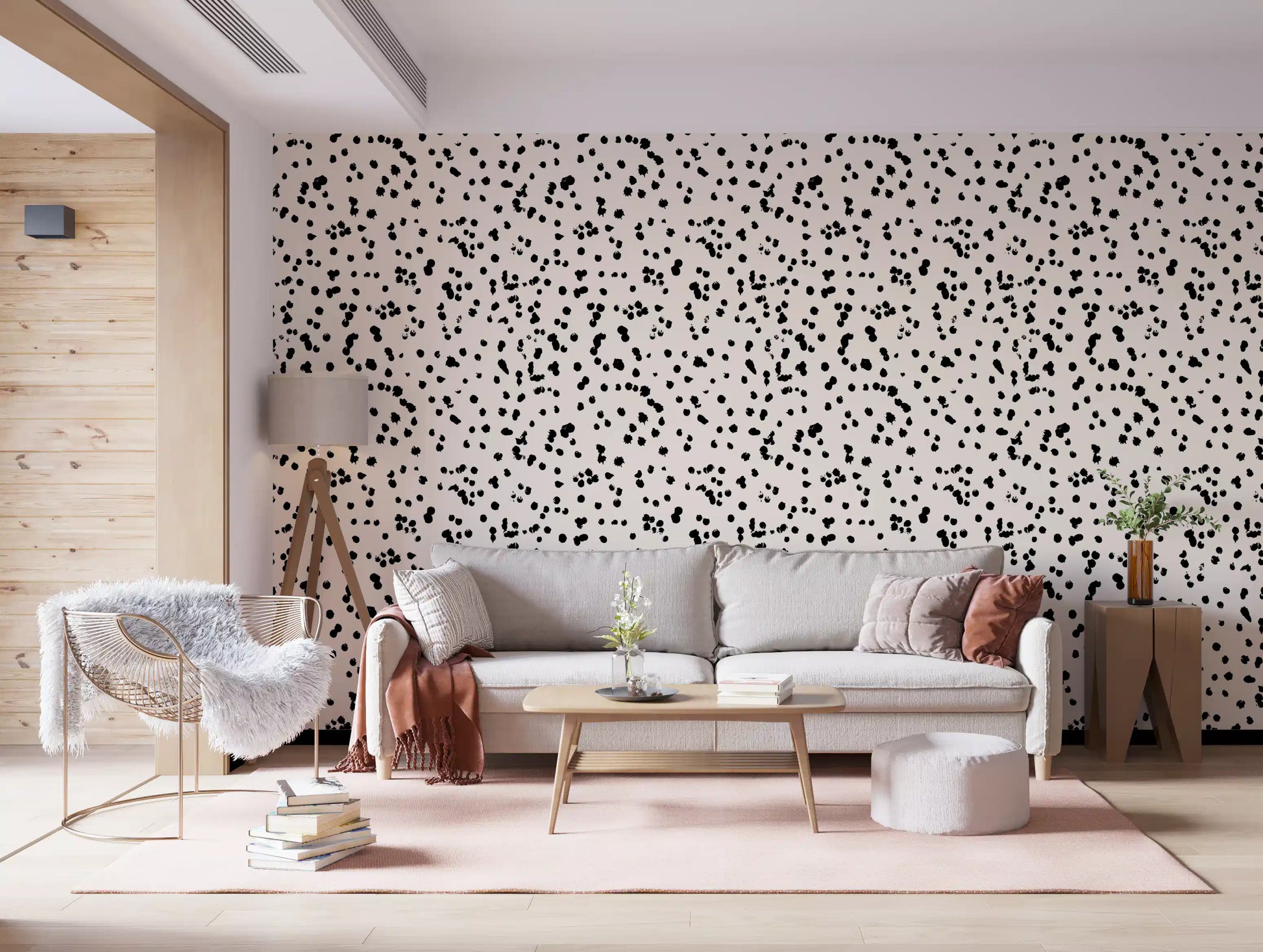 Black and Cream Ink Splatter Wallpaper⁠