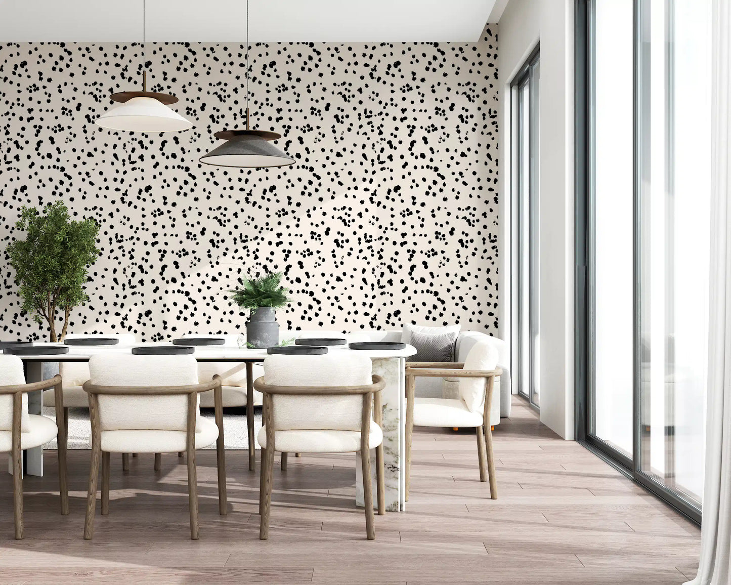 Black and Cream Ink Splatter Wallpaper⁠