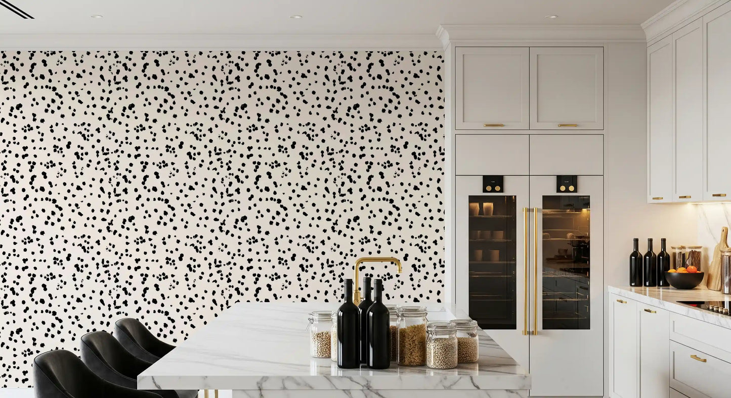 Black and Cream Ink Splatter Wallpaper⁠