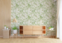 Verdant Meadow Botanical Illustration Wallpaper⁠