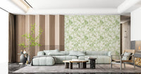 Verdant Meadow Botanical Illustration Wallpaper⁠