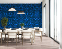 Mexican Folklore Blue Bird and Rabbit Motif Wallpaper⁠