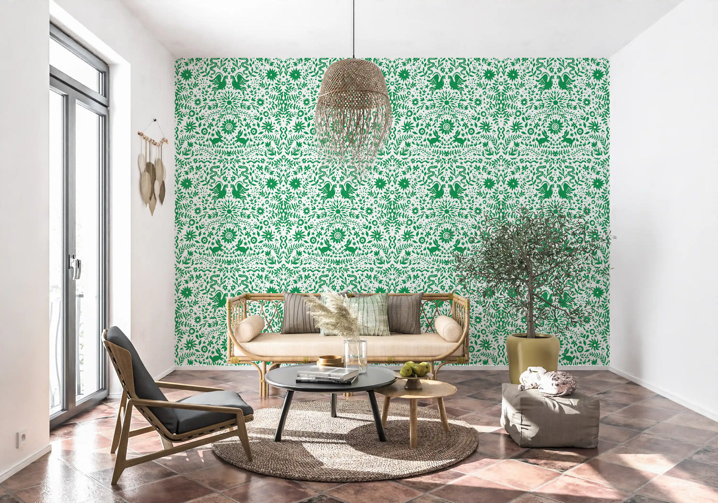 Whimsical Woodland Greenery Wallpaper⁠