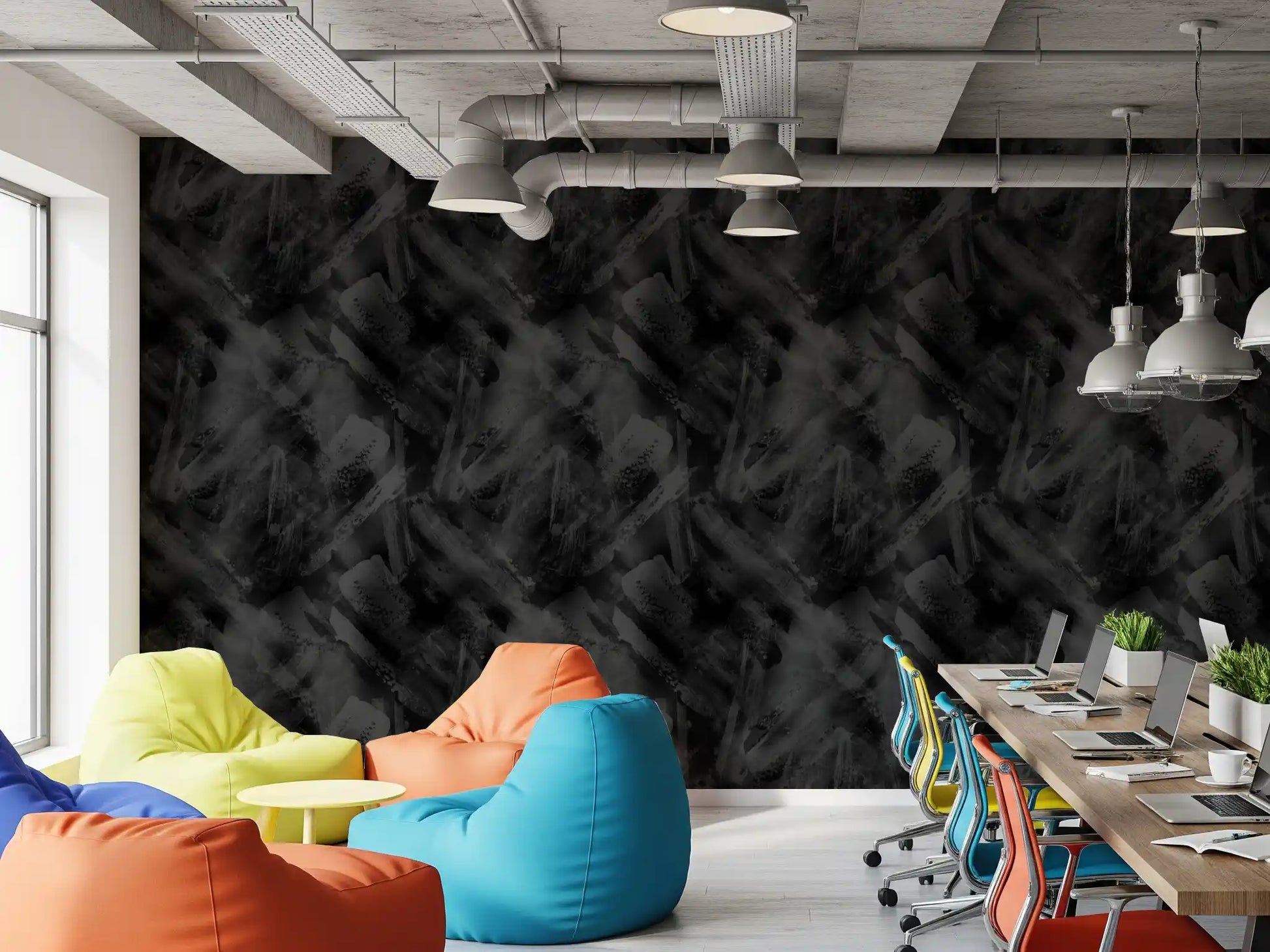 Monochromatic Brushwork Texture Wallpaper⁠