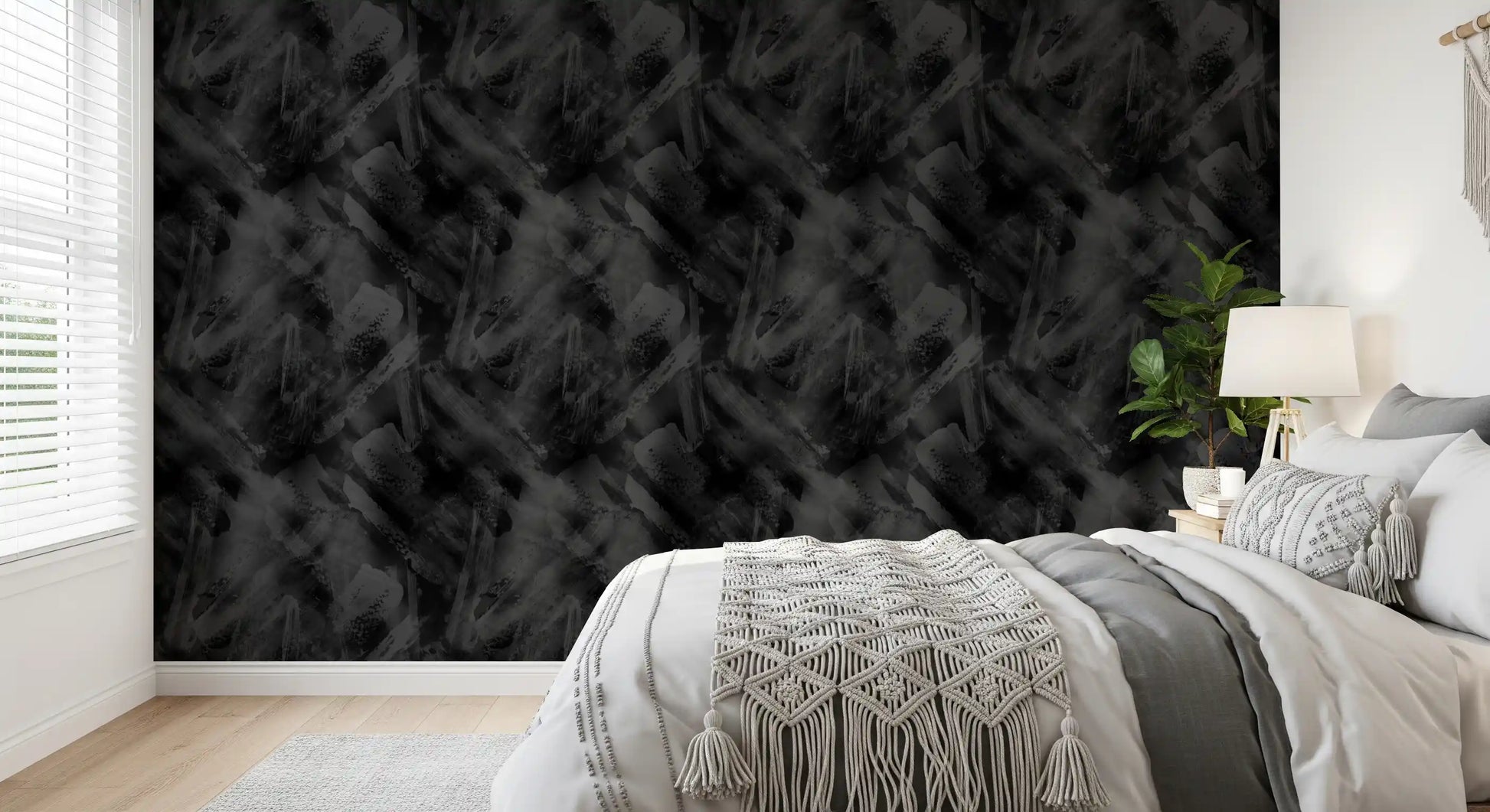 Monochromatic Brushwork Texture Wallpaper⁠
