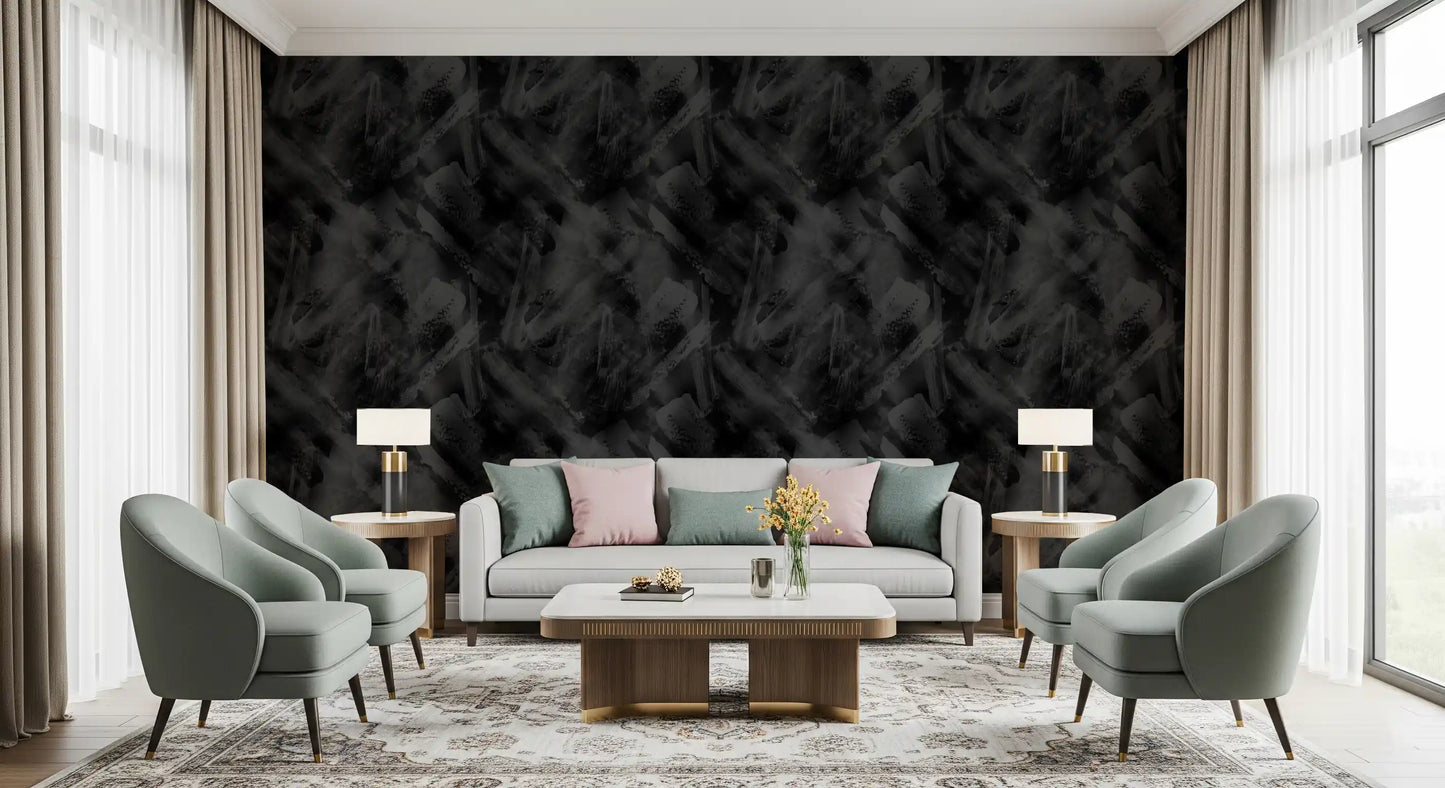 Monochromatic Brushwork Texture Wallpaper⁠