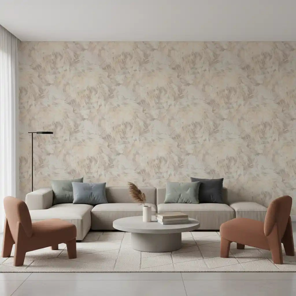Creamy Taupe Painted Texture Wallpaper⁠