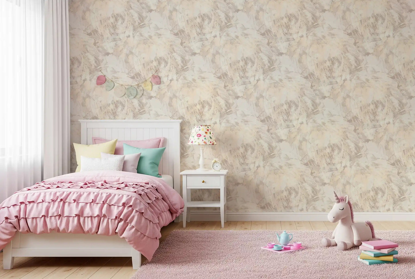 Creamy Taupe Painted Texture Wallpaper⁠