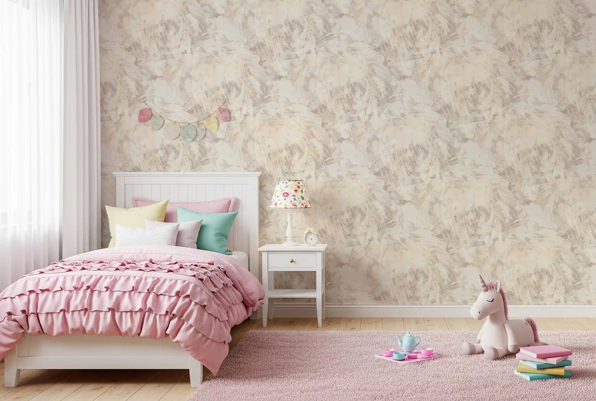 Creamy Taupe Painted Texture Wallpaper⁠