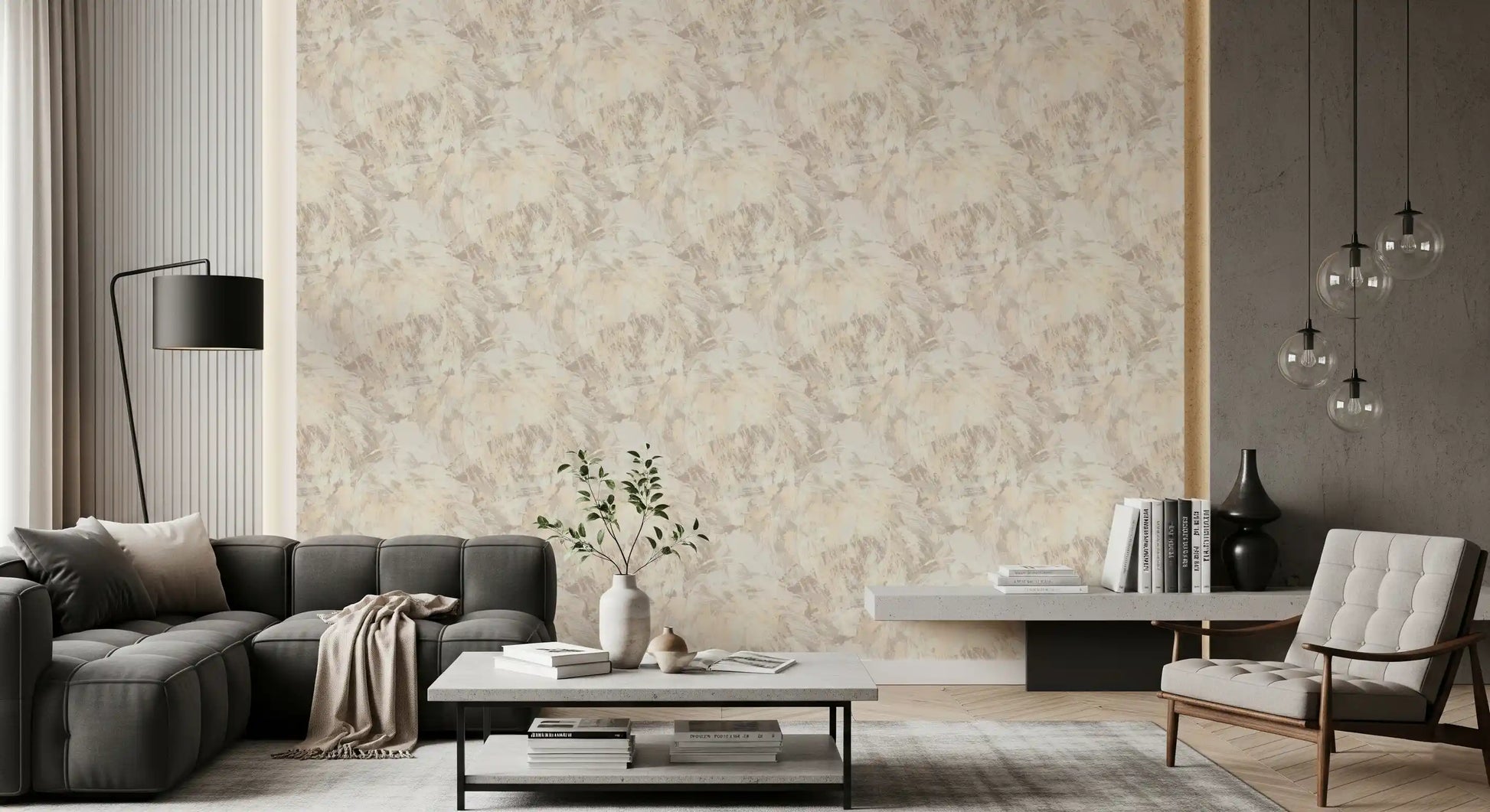 Creamy Taupe Painted Texture Wallpaper⁠