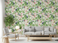 Botanical Fern and Petal Wallpaper⁠