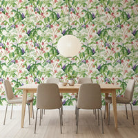 Botanical Fern and Petal Wallpaper⁠