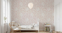 Soft Blush Organic Foliage Wallpaper⁠