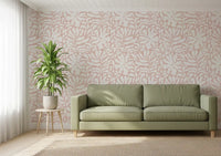 Soft Blush Organic Foliage Wallpaper⁠