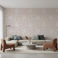 Soft Blush Organic Foliage Wallpaper⁠