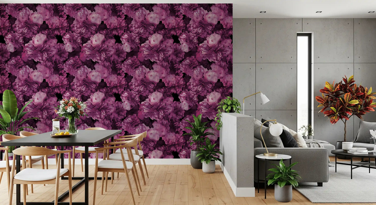 Velvet Petal Botanical Dark Wallpaper⁠