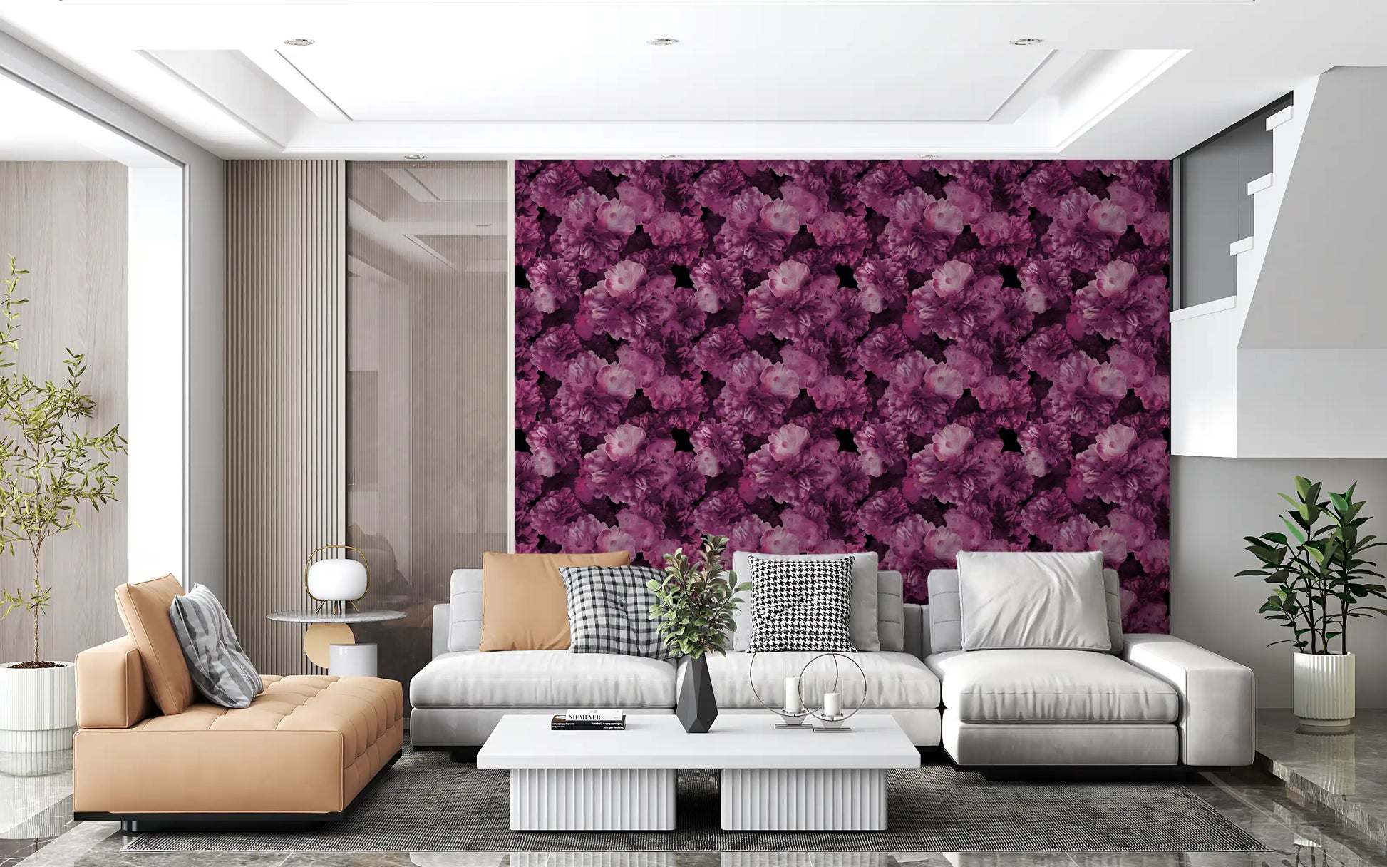 Velvet Petal Botanical Dark Wallpaper⁠