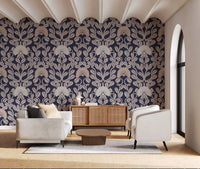 Midnight Flora Damask Wallpaper⁠