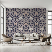 Midnight Flora Damask Wallpaper⁠