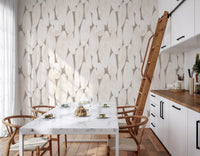 Abstract Cream and Taupe Geometric Shapes Wallpaper⁠