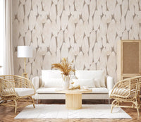 Abstract Cream and Taupe Geometric Shapes Wallpaper⁠