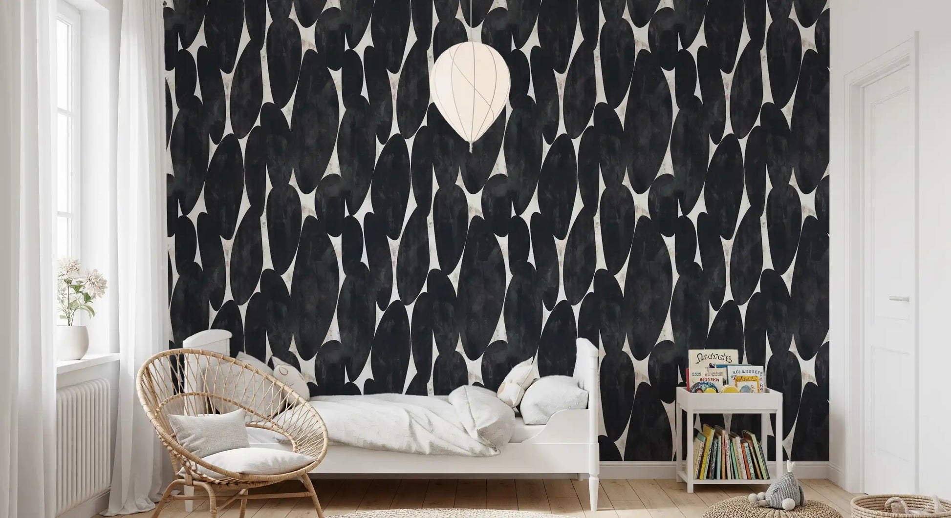 Dark Charcoal Sculptural Forms Wallpaper⁠