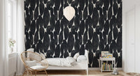 Dark Charcoal Sculptural Forms Wallpaper⁠