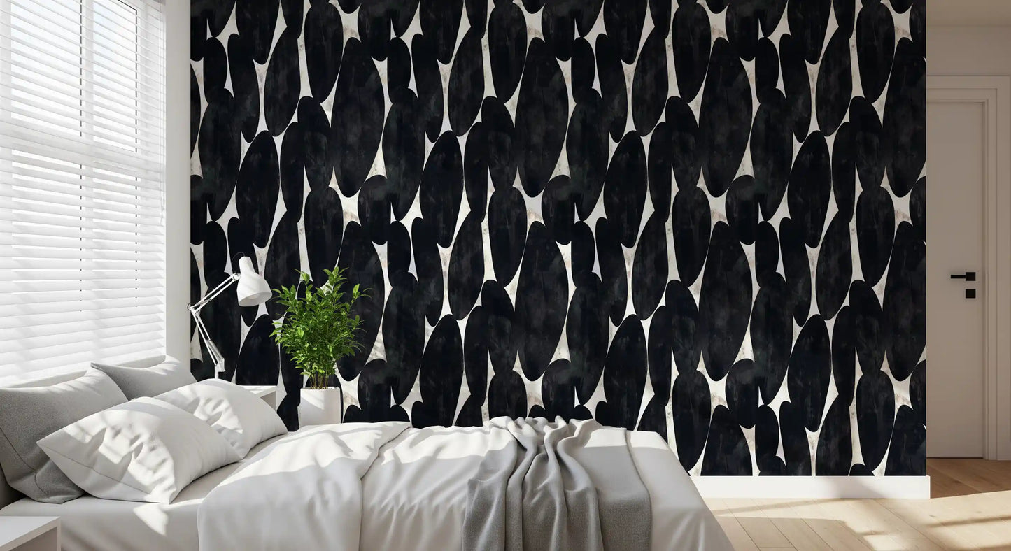 Dark Charcoal Sculptural Forms Wallpaper⁠