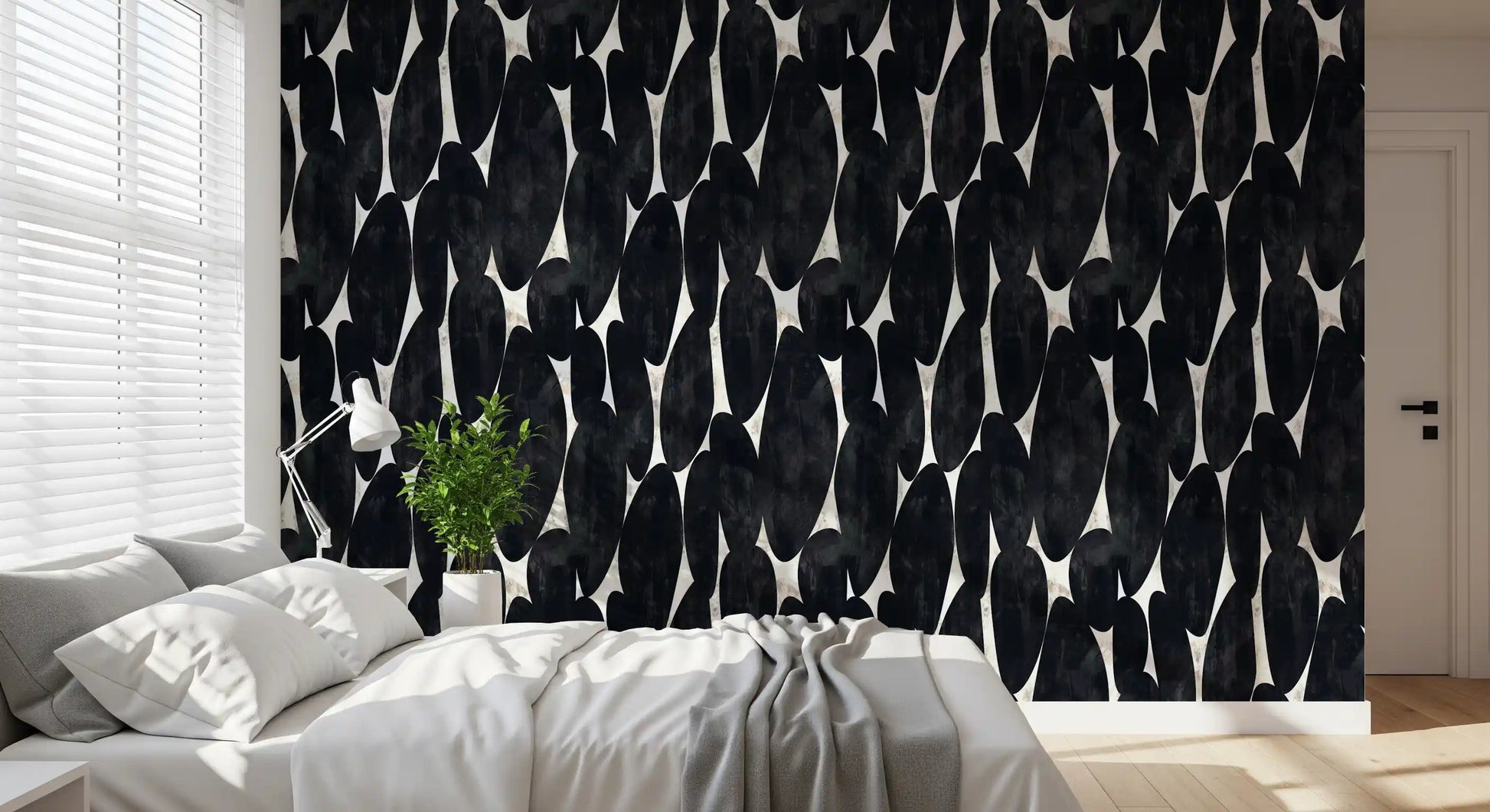 Dark Charcoal Sculptural Forms Wallpaper⁠