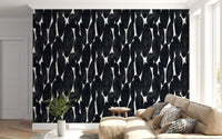 Dark Charcoal Sculptural Forms Wallpaper⁠