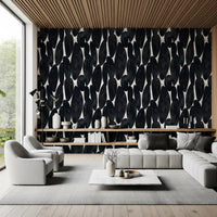 Dark Charcoal Sculptural Forms Wallpaper⁠