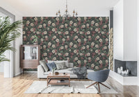 Midnight Garden Botanical Bloom Wallpaper⁠