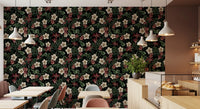 Midnight Garden Botanical Bloom Wallpaper⁠