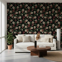 Midnight Garden Botanical Bloom Wallpaper⁠