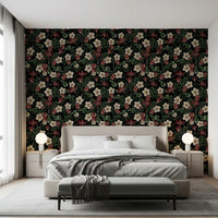 Midnight Garden Botanical Bloom Wallpaper⁠