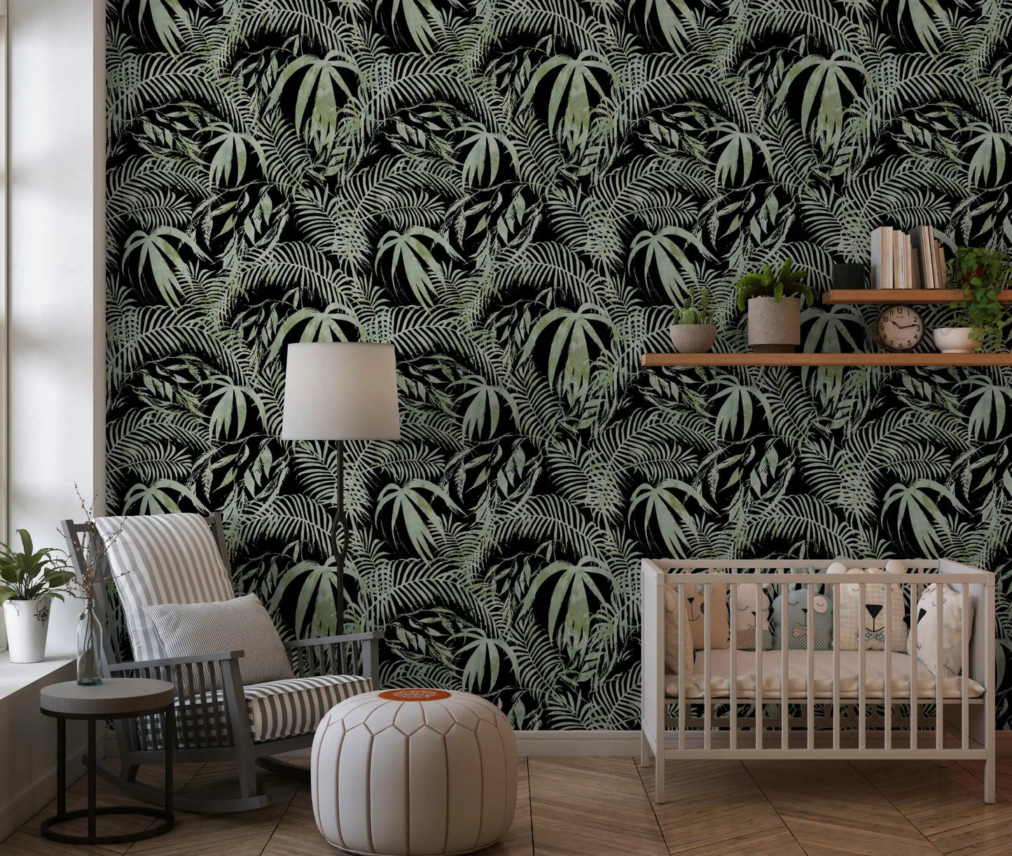 Verdant Jungle Brushstroke Art Wallpaper⁠