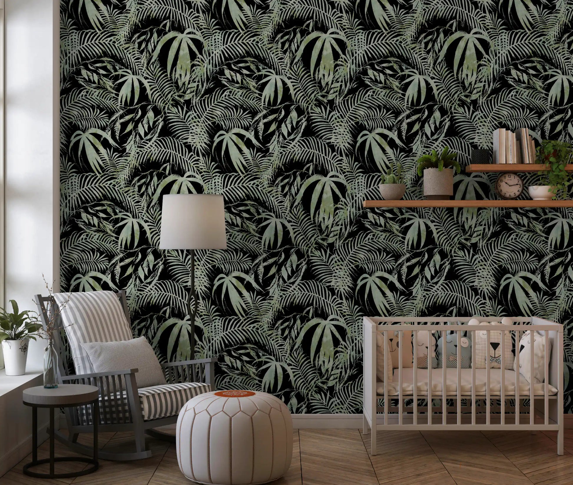 Verdant Jungle Brushstroke Art Wallpaper⁠