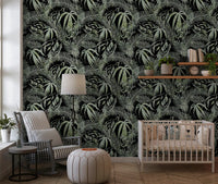 Verdant Jungle Brushstroke Art Wallpaper⁠