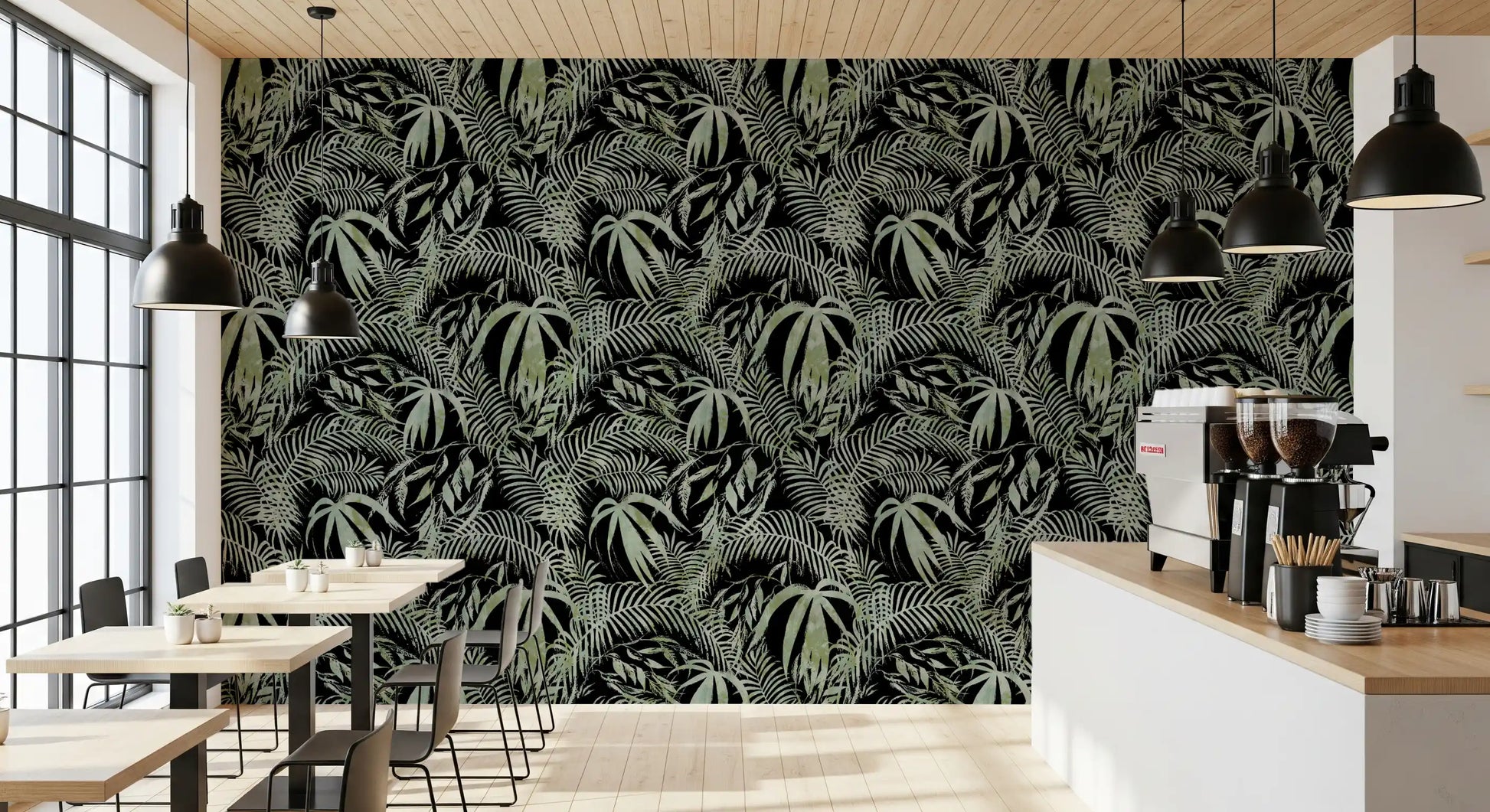Verdant Jungle Brushstroke Art Wallpaper⁠