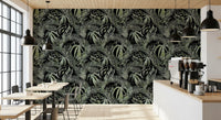 Verdant Jungle Brushstroke Art Wallpaper⁠