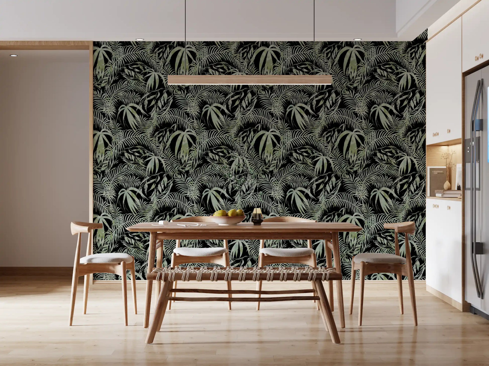 Verdant Jungle Brushstroke Art Wallpaper⁠
