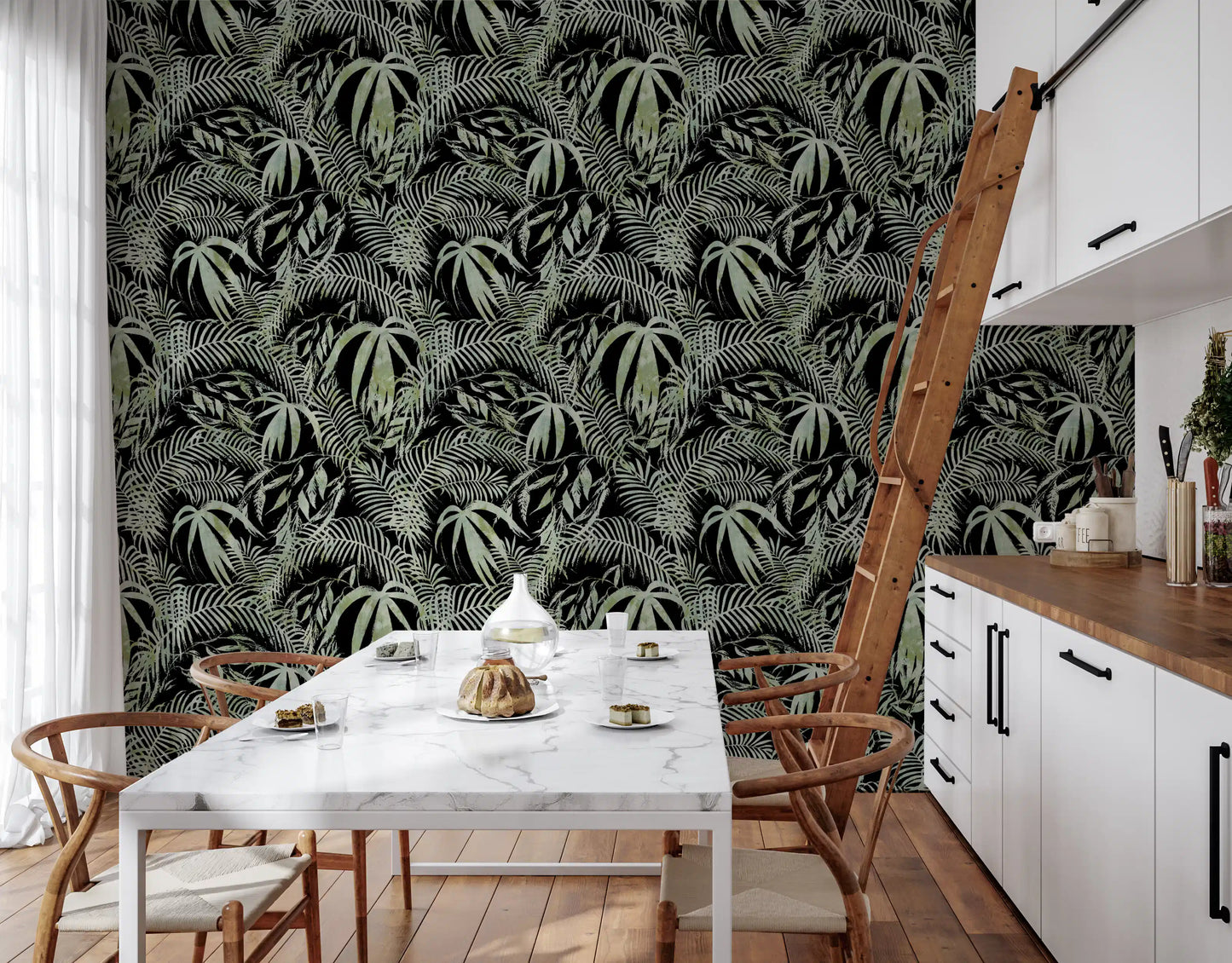 Verdant Jungle Brushstroke Art Wallpaper⁠