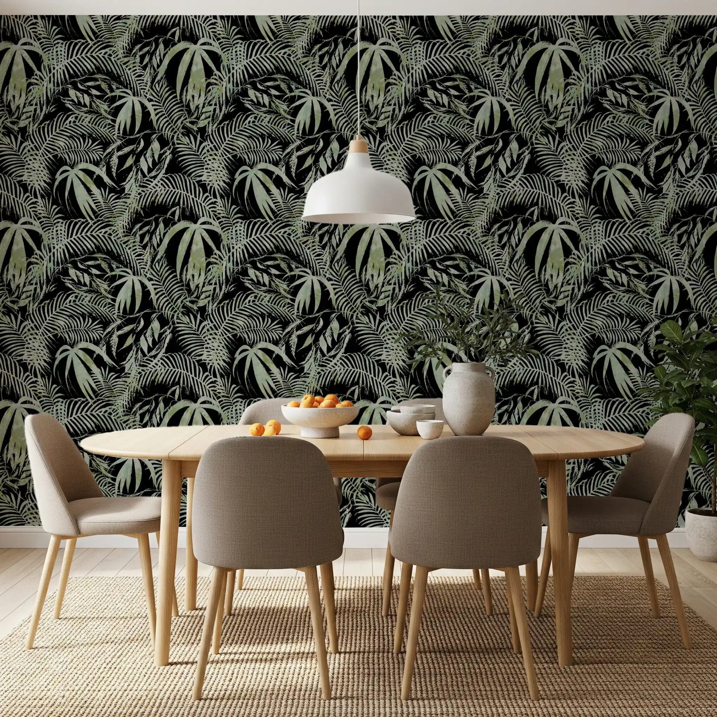 Verdant Jungle Brushstroke Art Wallpaper⁠