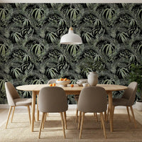 Verdant Jungle Brushstroke Art Wallpaper⁠