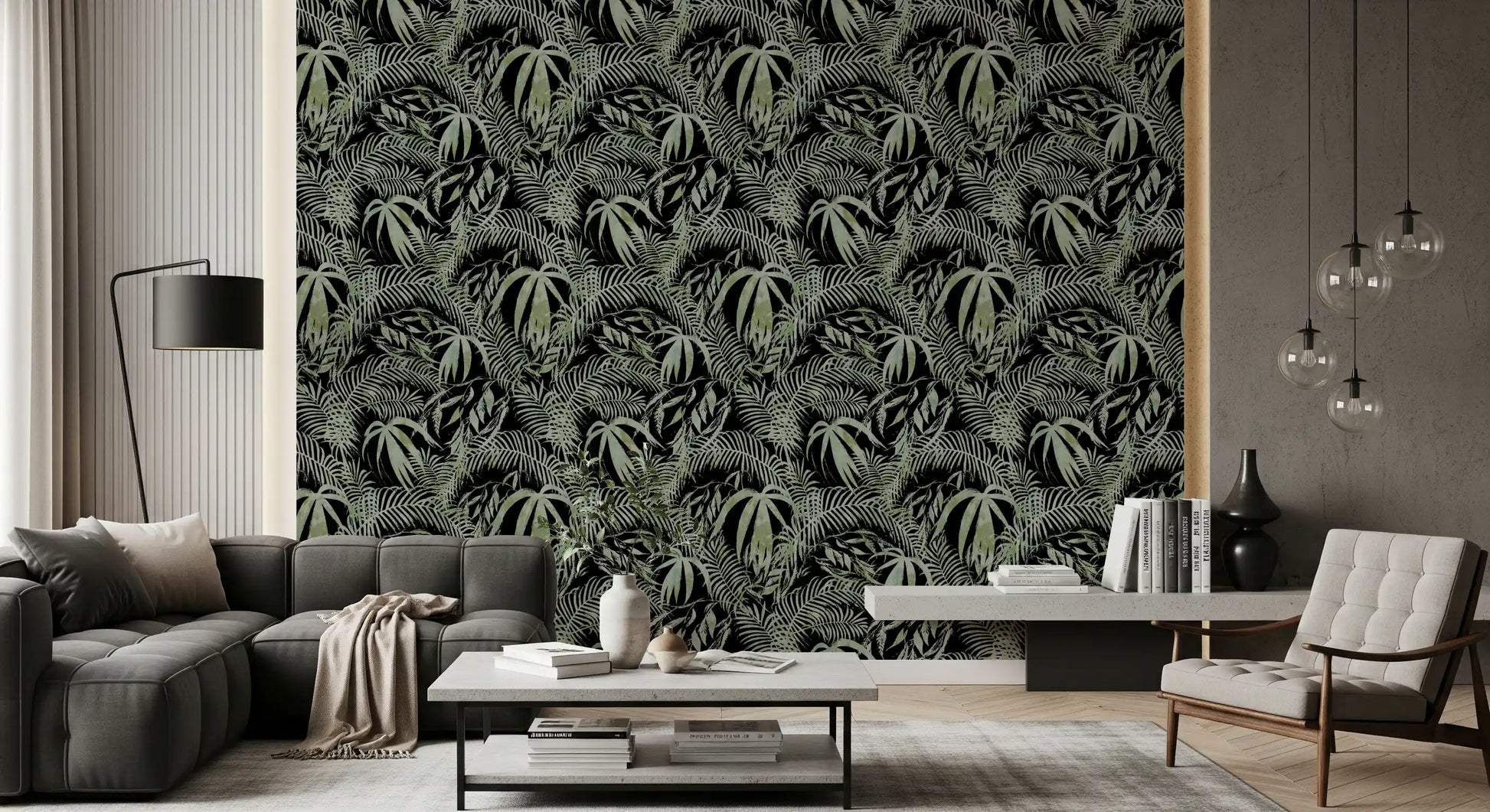 Verdant Jungle Brushstroke Art Wallpaper⁠