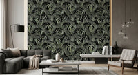 Verdant Jungle Brushstroke Art Wallpaper⁠