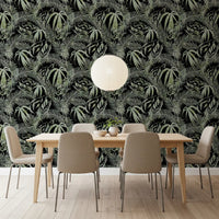 Verdant Jungle Brushstroke Art Wallpaper⁠