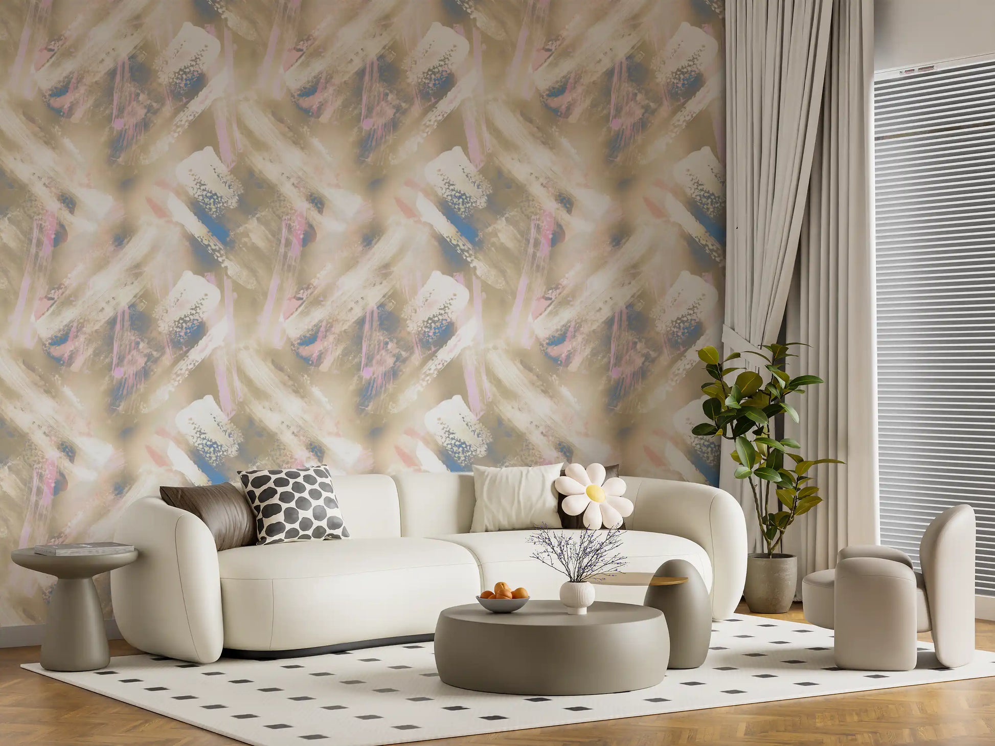 Soft Brushstroke Abstract Art Wallpaper⁠