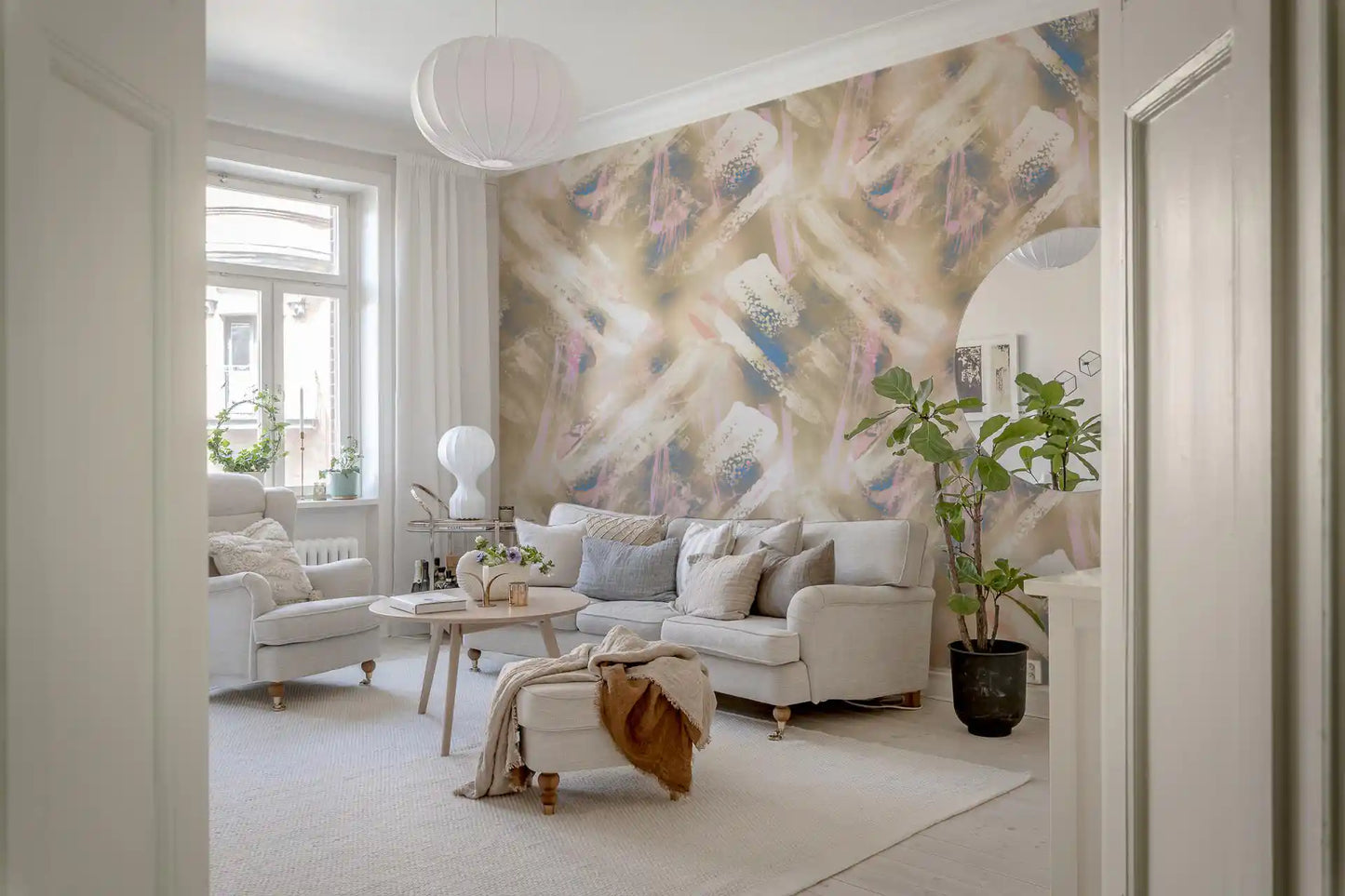 Soft Brushstroke Abstract Art Wallpaper⁠