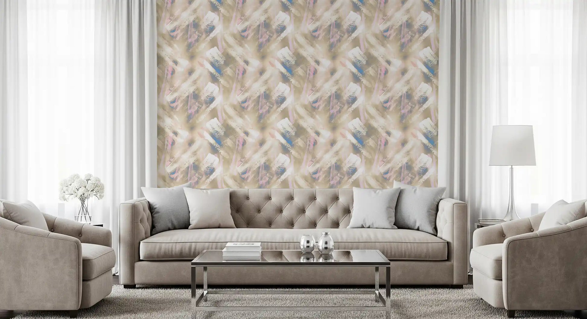 Soft Brushstroke Abstract Art Wallpaper⁠